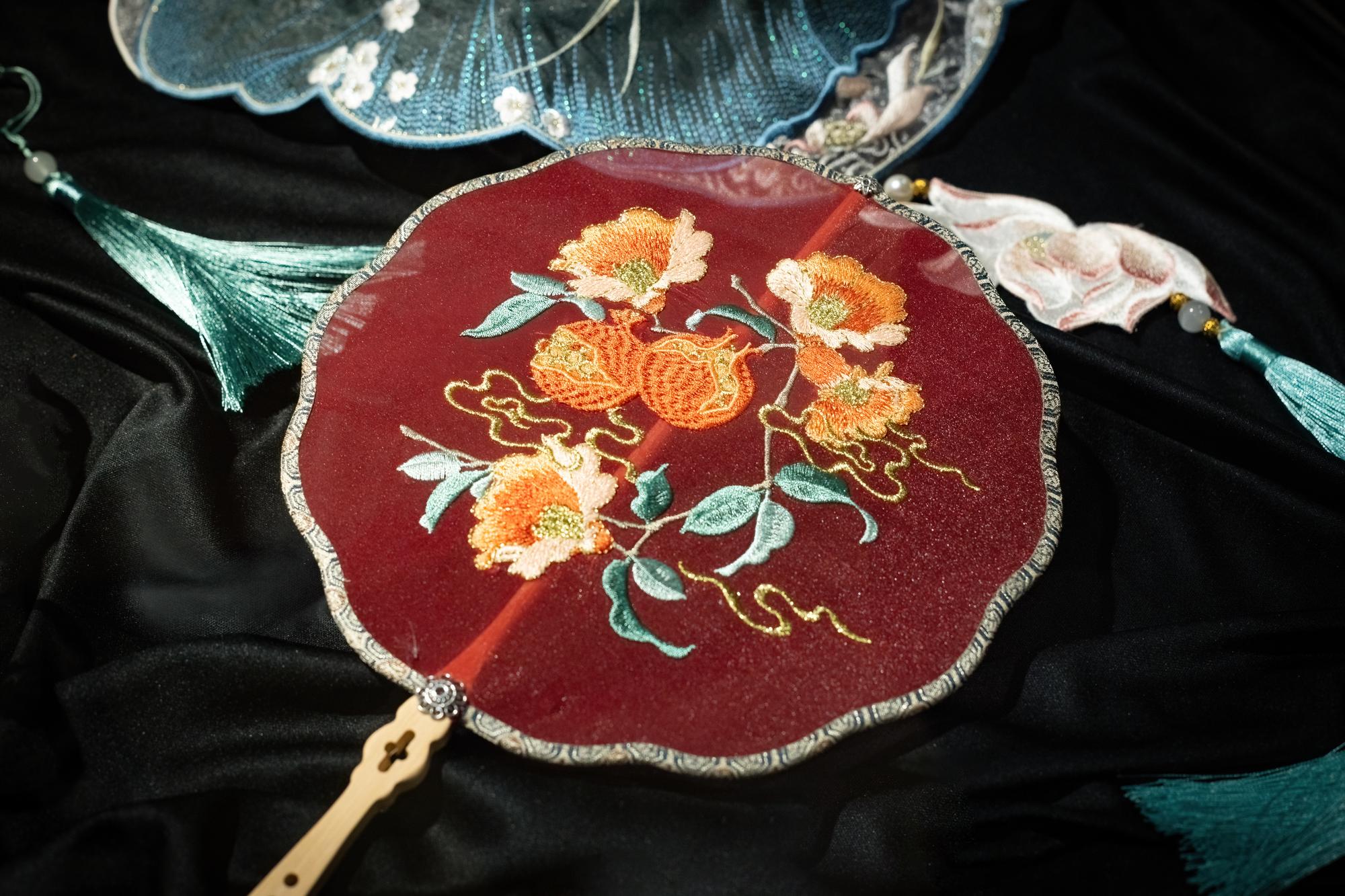 Embroidered patch with traditional motif